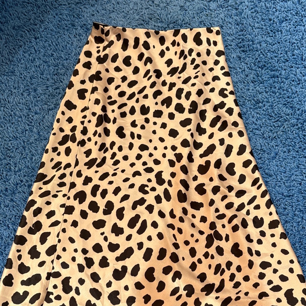 Aqua Tan and Black A-Line Skirt